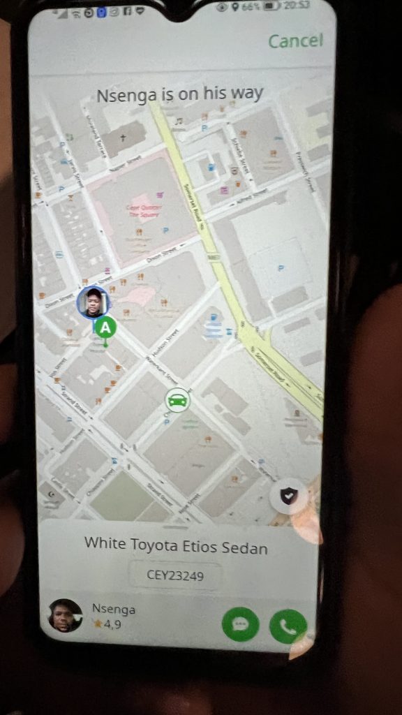 mit dem Uber wieder ins Hotel